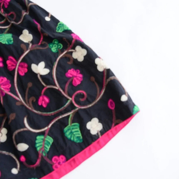 Handmade Black With Neon Pink Floral Bell Bottom Pants Clowncore - Picture 4 of 11